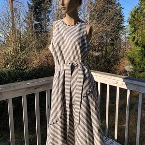 NWT BANANA REPUBLIC STRIPED COTTON TWILL DRESS 14